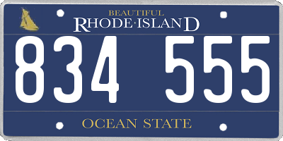 RI license plate 834555