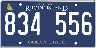 RI license plate 834556