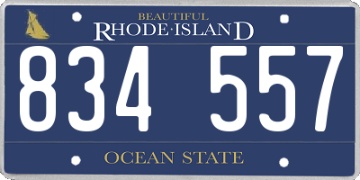 RI license plate 834557