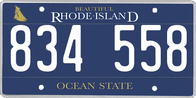 RI license plate 834558