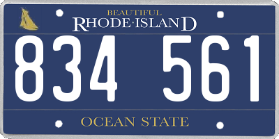 RI license plate 834561