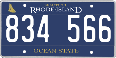 RI license plate 834566
