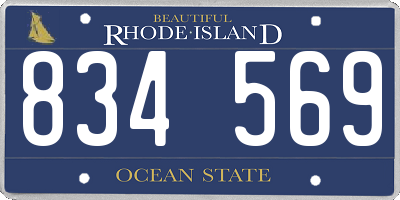 RI license plate 834569