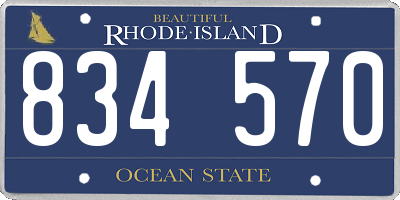 RI license plate 834570