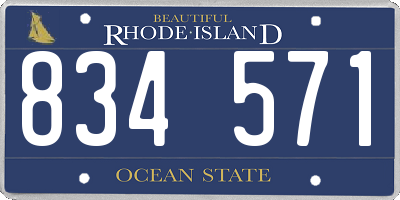 RI license plate 834571