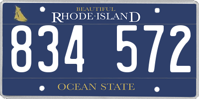 RI license plate 834572