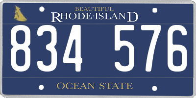 RI license plate 834576
