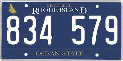 RI license plate 834579