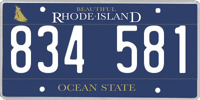 RI license plate 834581