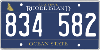 RI license plate 834582