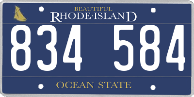 RI license plate 834584