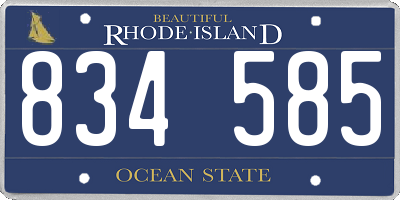 RI license plate 834585