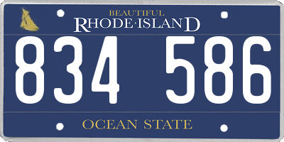 RI license plate 834586