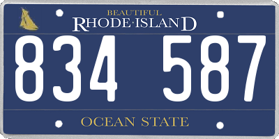 RI license plate 834587