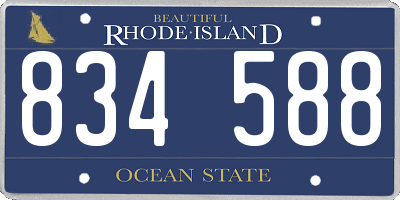 RI license plate 834588