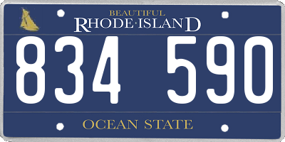 RI license plate 834590