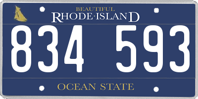 RI license plate 834593