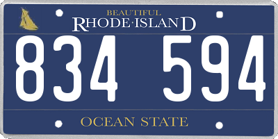 RI license plate 834594