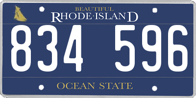 RI license plate 834596