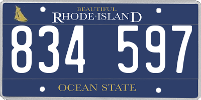 RI license plate 834597