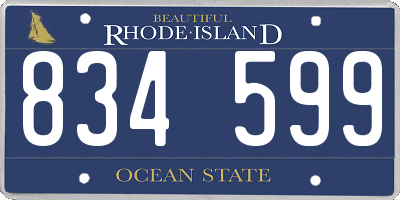 RI license plate 834599