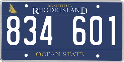 RI license plate 834601