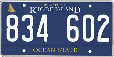 RI license plate 834602
