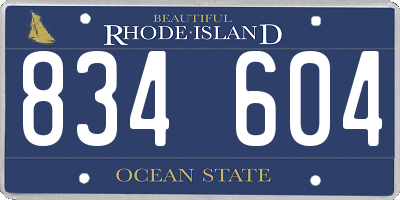 RI license plate 834604