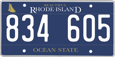 RI license plate 834605