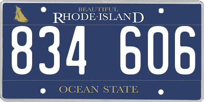 RI license plate 834606