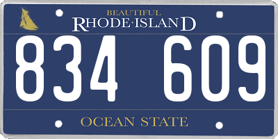 RI license plate 834609