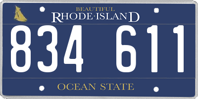 RI license plate 834611