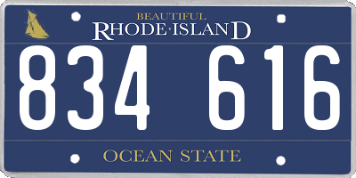 RI license plate 834616