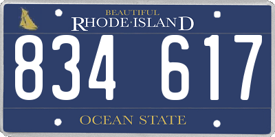 RI license plate 834617