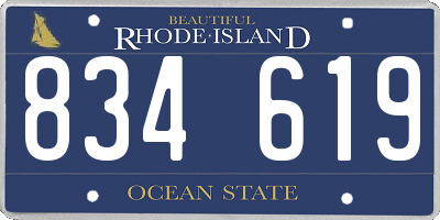 RI license plate 834619