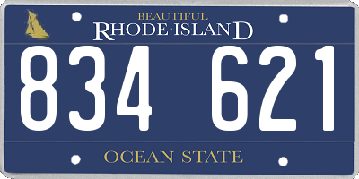RI license plate 834621