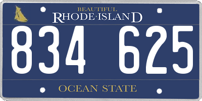 RI license plate 834625