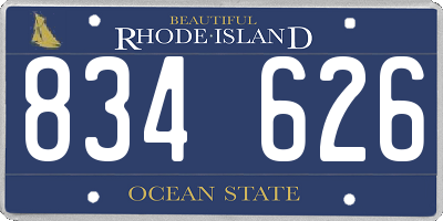 RI license plate 834626