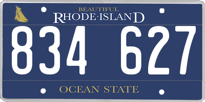 RI license plate 834627