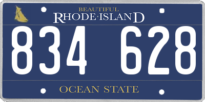 RI license plate 834628