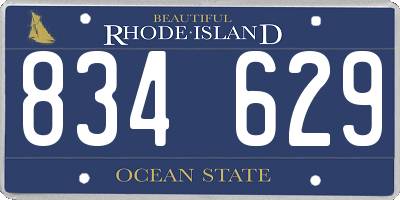 RI license plate 834629