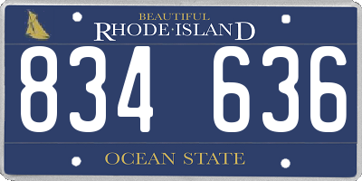 RI license plate 834636