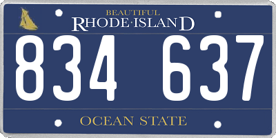 RI license plate 834637