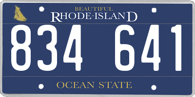 RI license plate 834641