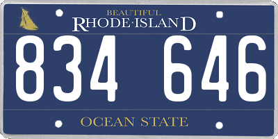 RI license plate 834646