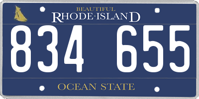 RI license plate 834655
