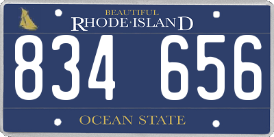 RI license plate 834656
