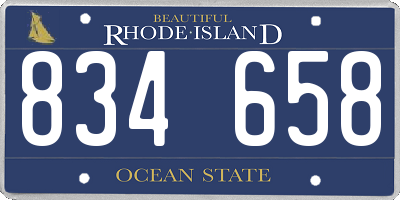 RI license plate 834658