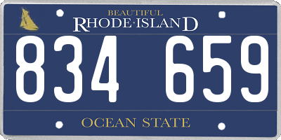 RI license plate 834659