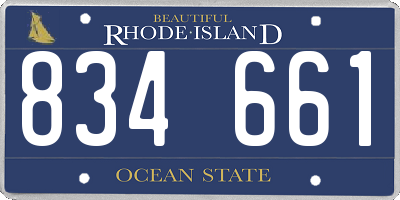 RI license plate 834661